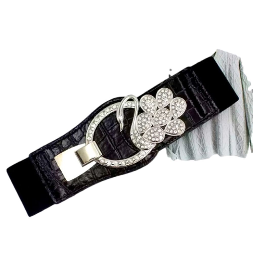 Belts peacock buckle rhinestone.Elastic Waistband belt